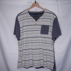 AMERICAN RAG MENS V-NECK SHIRT - GRAY - SIZE XXL